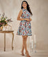 Half Halter Neck Printed Dress
